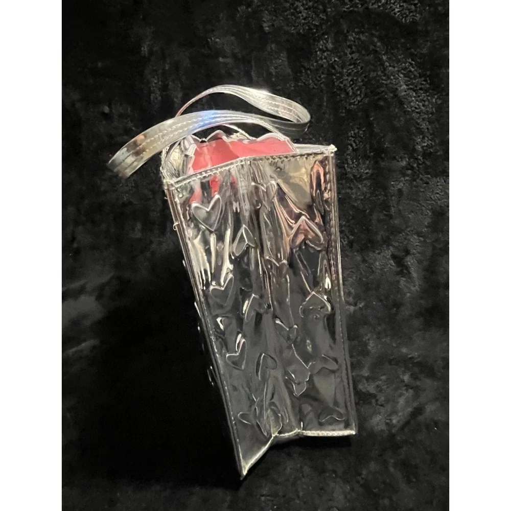 Mary Kay insulated silver tote bag - Embossed hearts - Lunch/Cosmetic 12"H x 11W - Picture 4 of 8